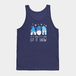 Blue and White Let It Snow Gnomes Tank Top